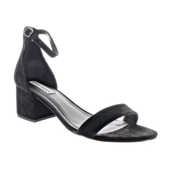 Steve Madden Women's Irenee Suede Heeled Sandal in Black size 10 - Picture 1 of 3